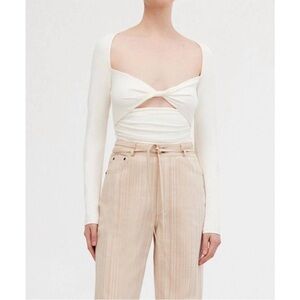 Significant Other - Posie Long Sleeve Top in Cream Cross front US4/Small- NWT